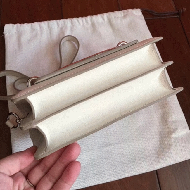 Ivory cheap replica Hermes Mini Sac Roulis handbag
