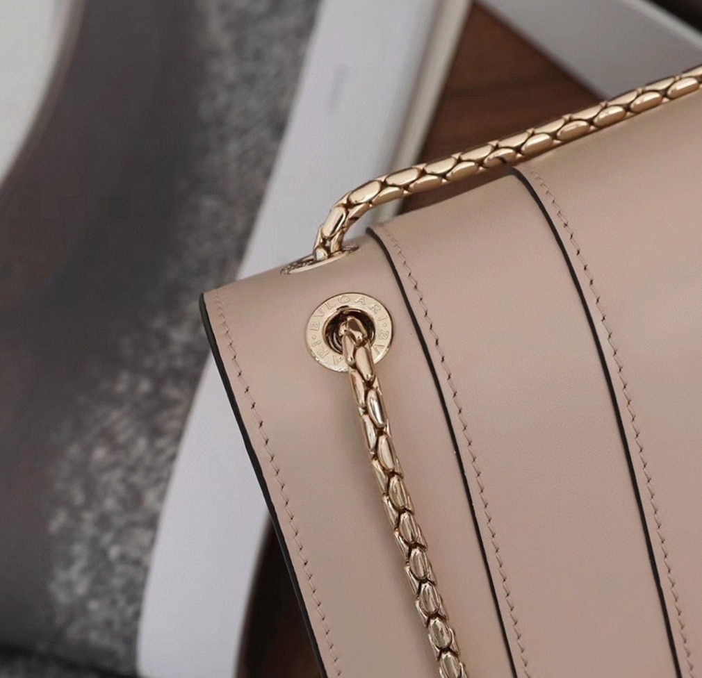 Replica Bvlgari Serpenti Forever Large Shoulder Bag Beige Calfskin