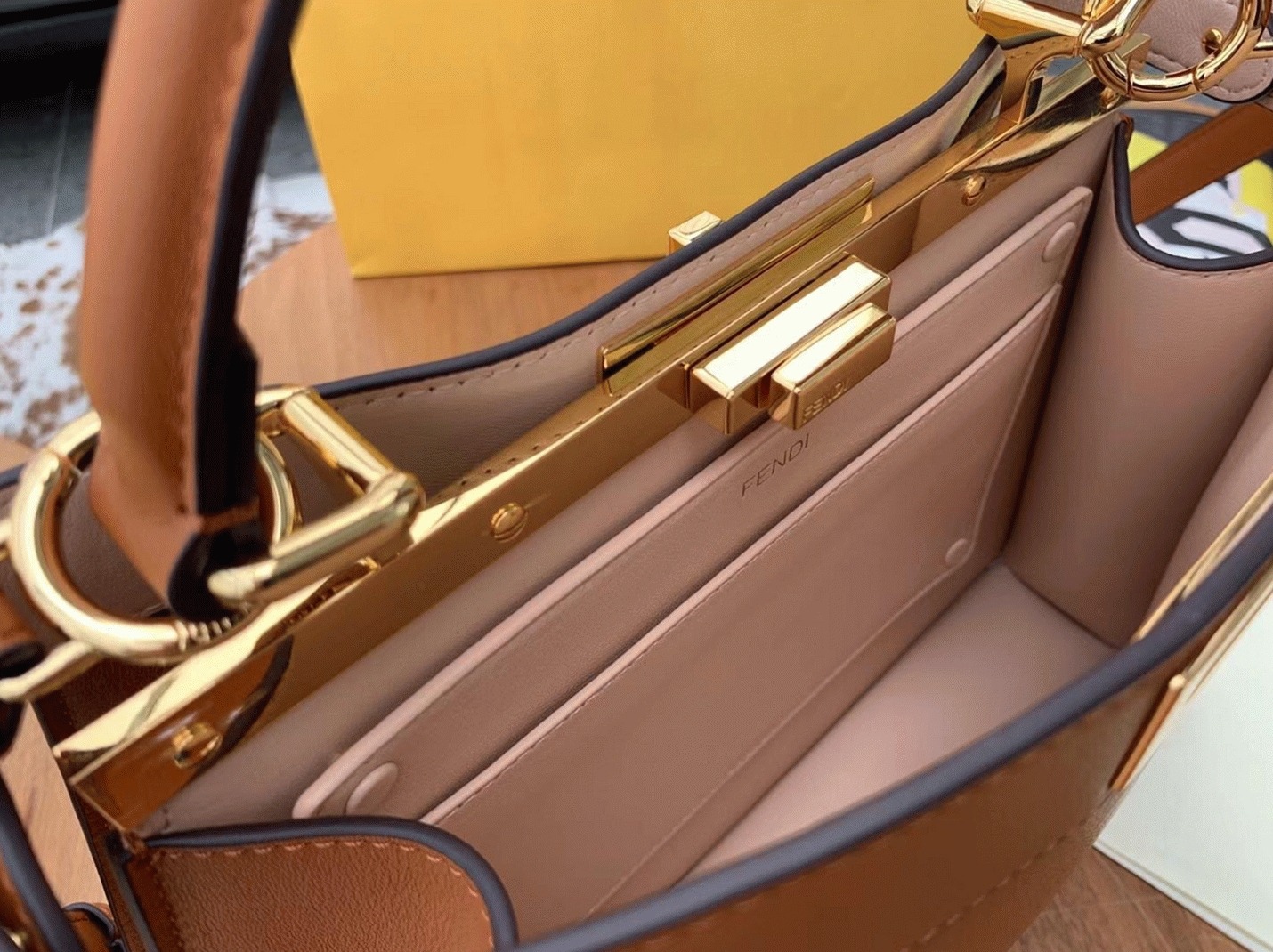 Top Quality Replica Fendi Peekaboo ISeeU Medium Bag In Brown Calfskin