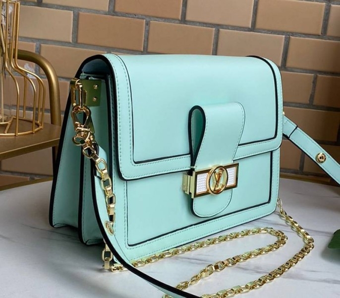 Louis Vuitton Dauphine Lugano MM Bag In Bleu Azur Blue