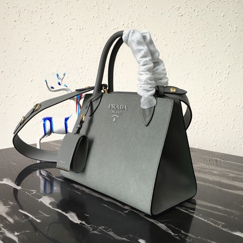 Prada Monochrome Small Bag Fake in Grey