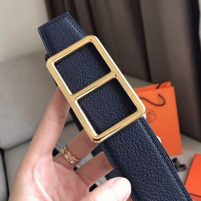 Replica Hermes Officier belt buckle in navy blue