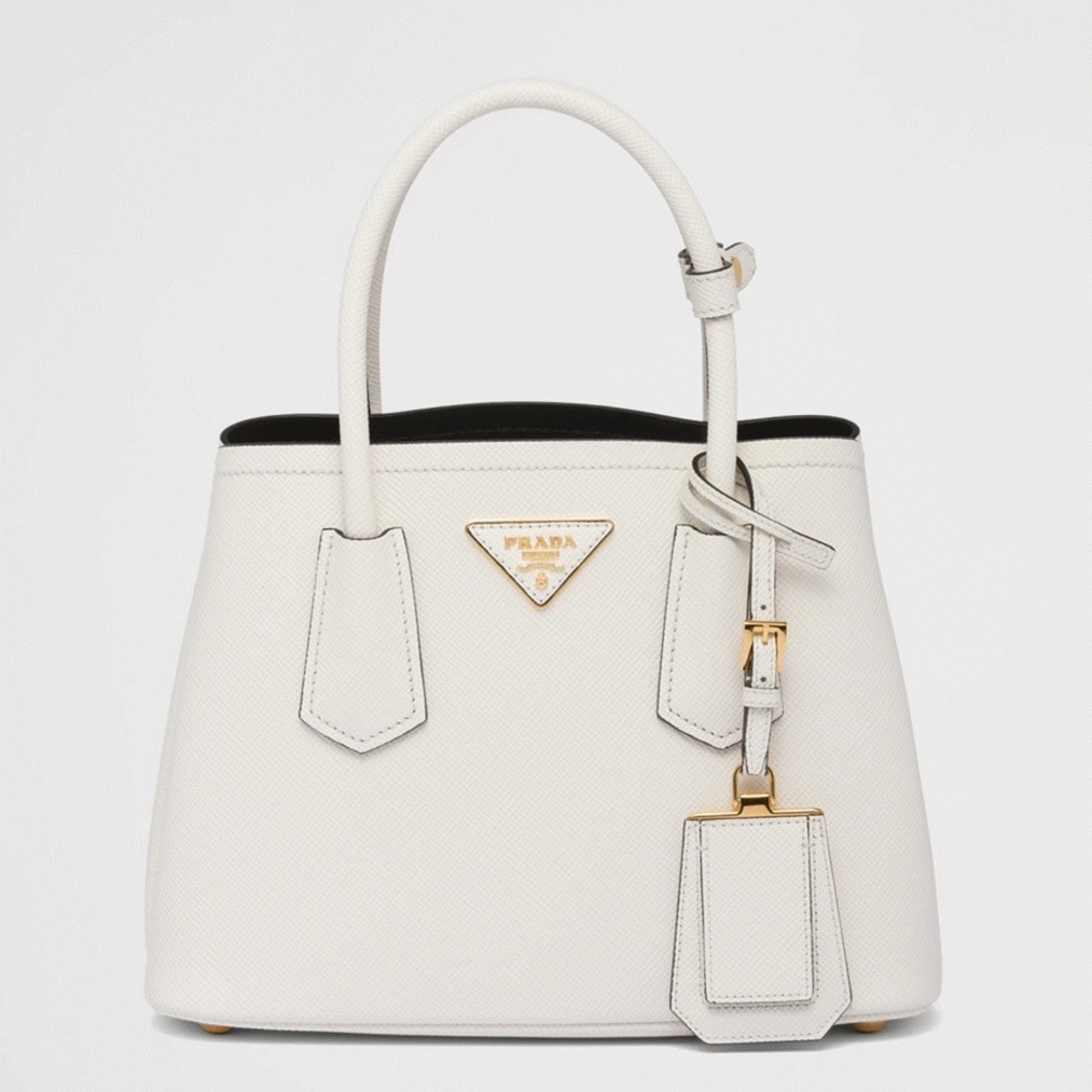 White Prada Double Mini Bag Replica