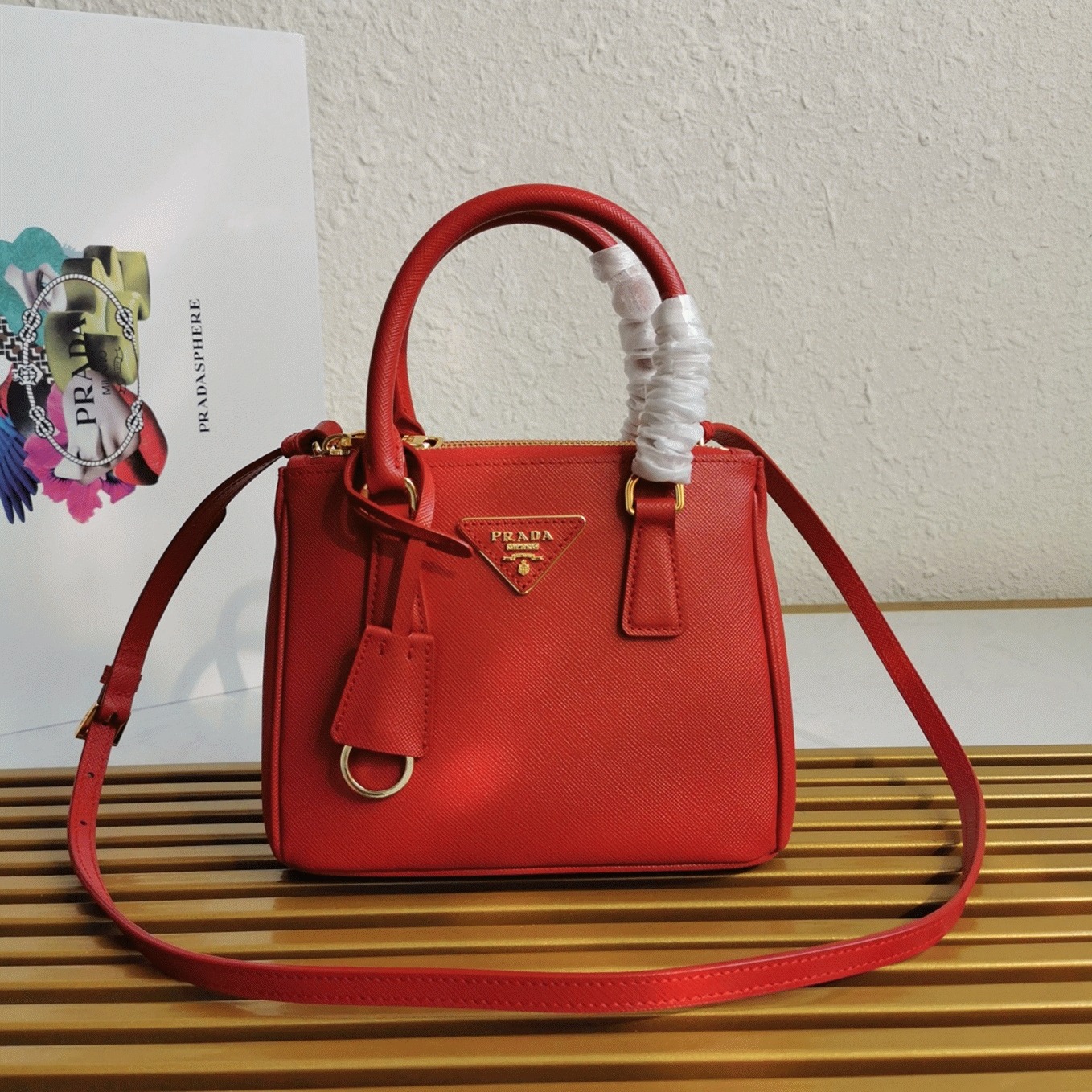 Red Prada Mini Galleria Bag Replica