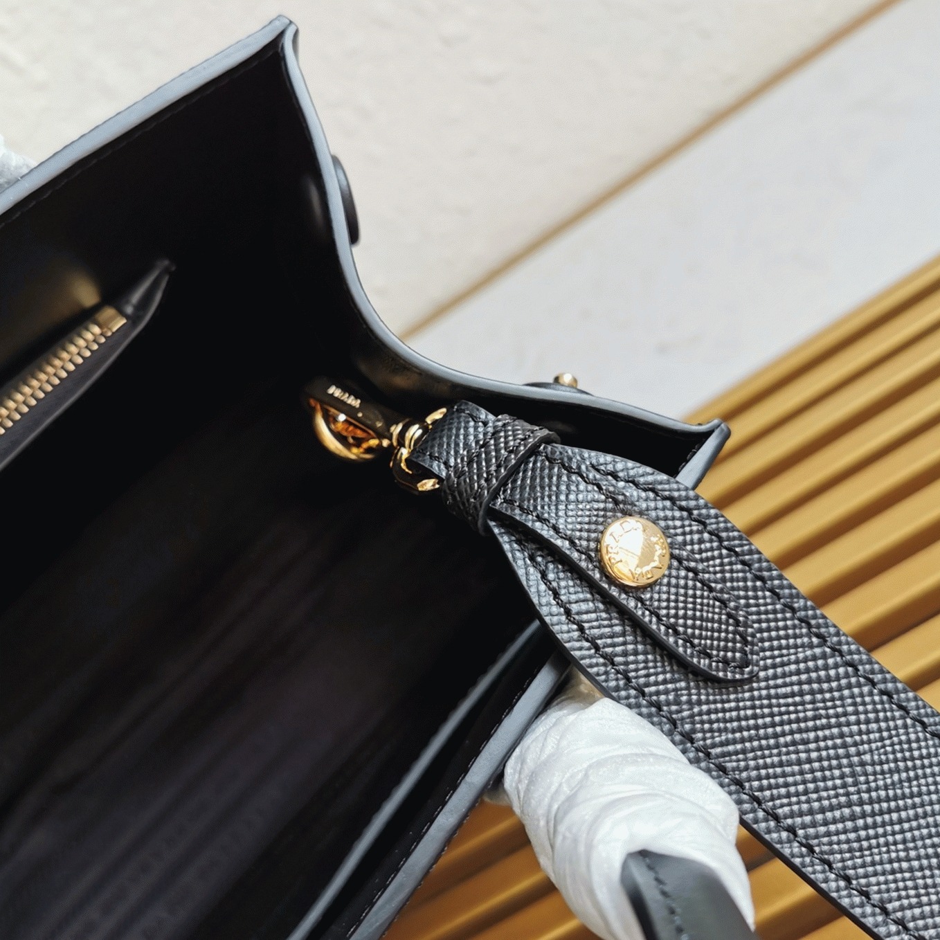 Prada Monochrome Medium Bag Knockoff in Black