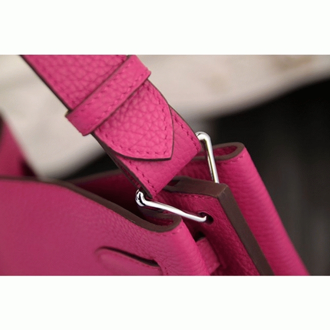 Rose Red Leather Replica Hermes So Kelly 22cm Vivid Shoulder Bag