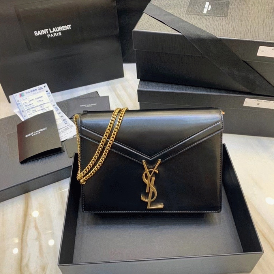 Fake Saint Laurent Cassandra Medium Chain Bag Black