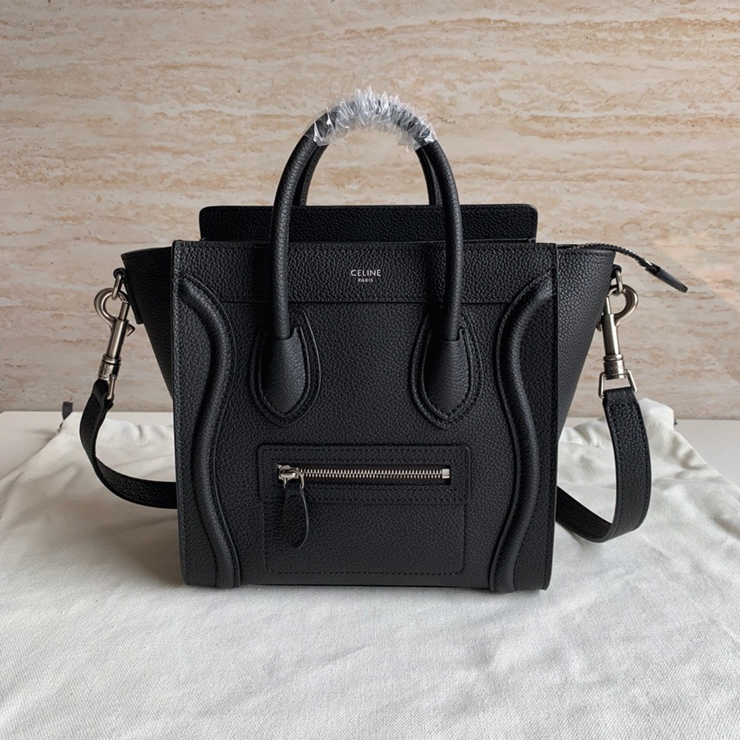 Celine Nano Luggage Tote Bag Replica in Black