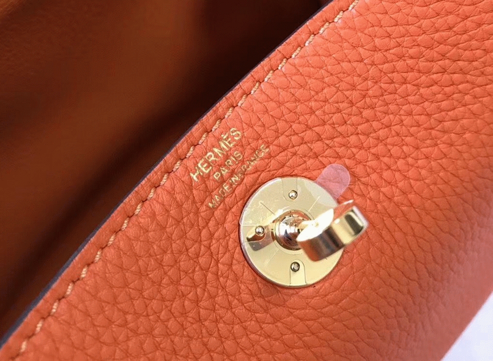 Replica Hermes Lindy Mini handbag in orange color