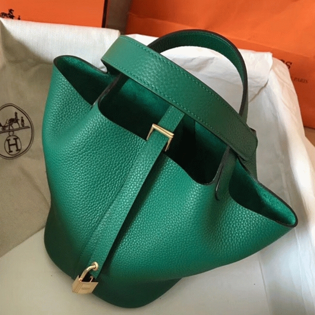 Vert vertigo designer replica Hermes Picotin Lock 18cm handbag