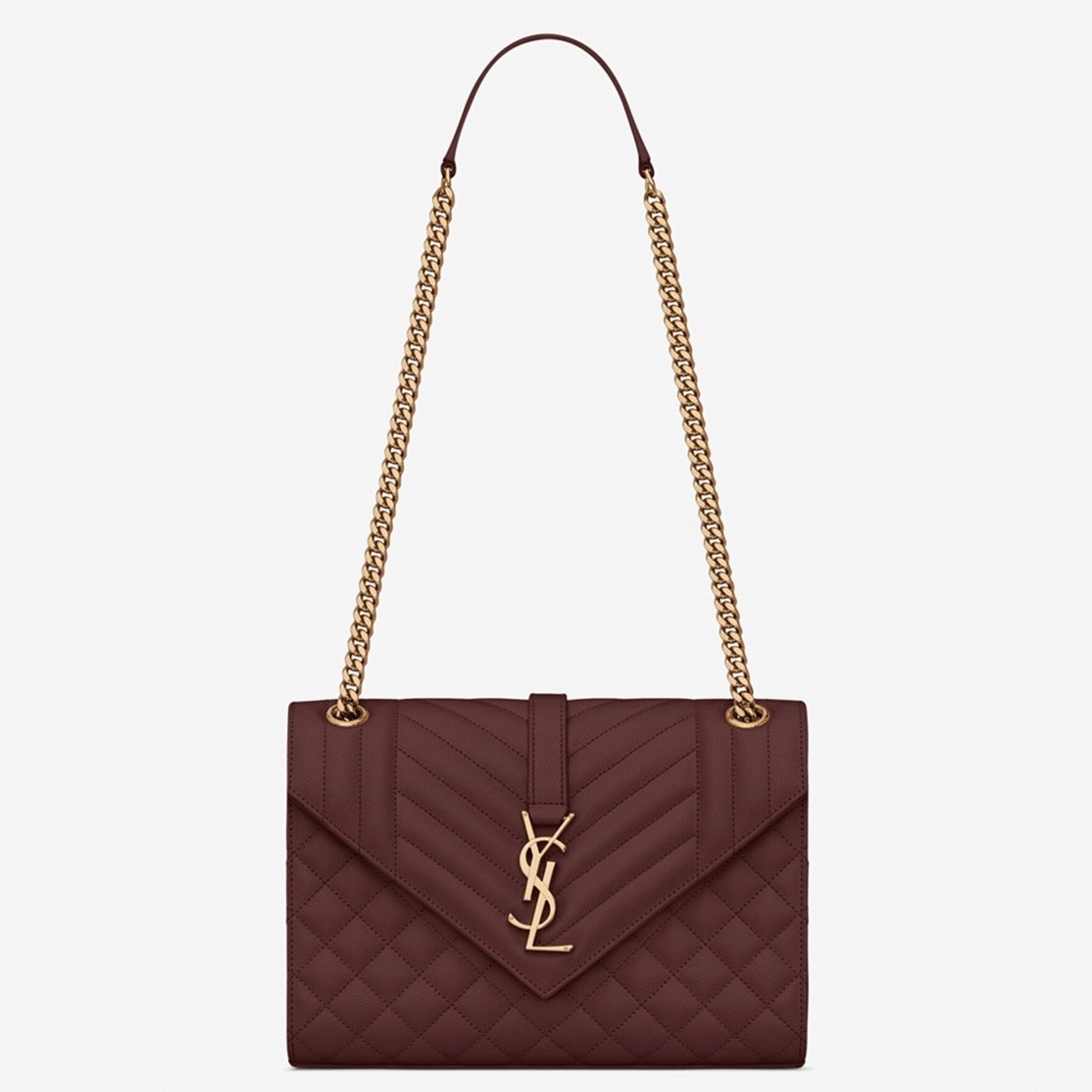 Fake Saint Laurent Envelope Medium Bag Bordeaux
