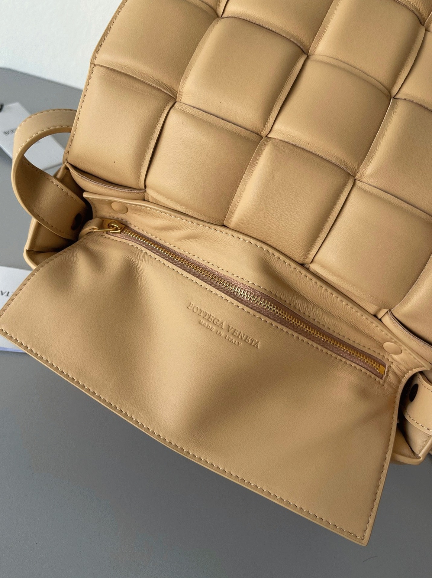 Top Quality Knockoff Bottega Veneta Padded Cassette Bag In Almond