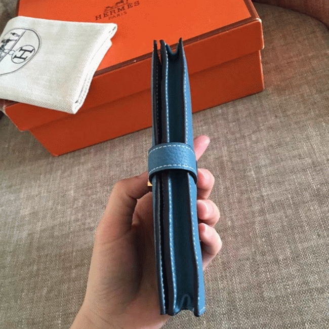 Blue Jean Clemence Knockoff Hermes Bearn Wallet