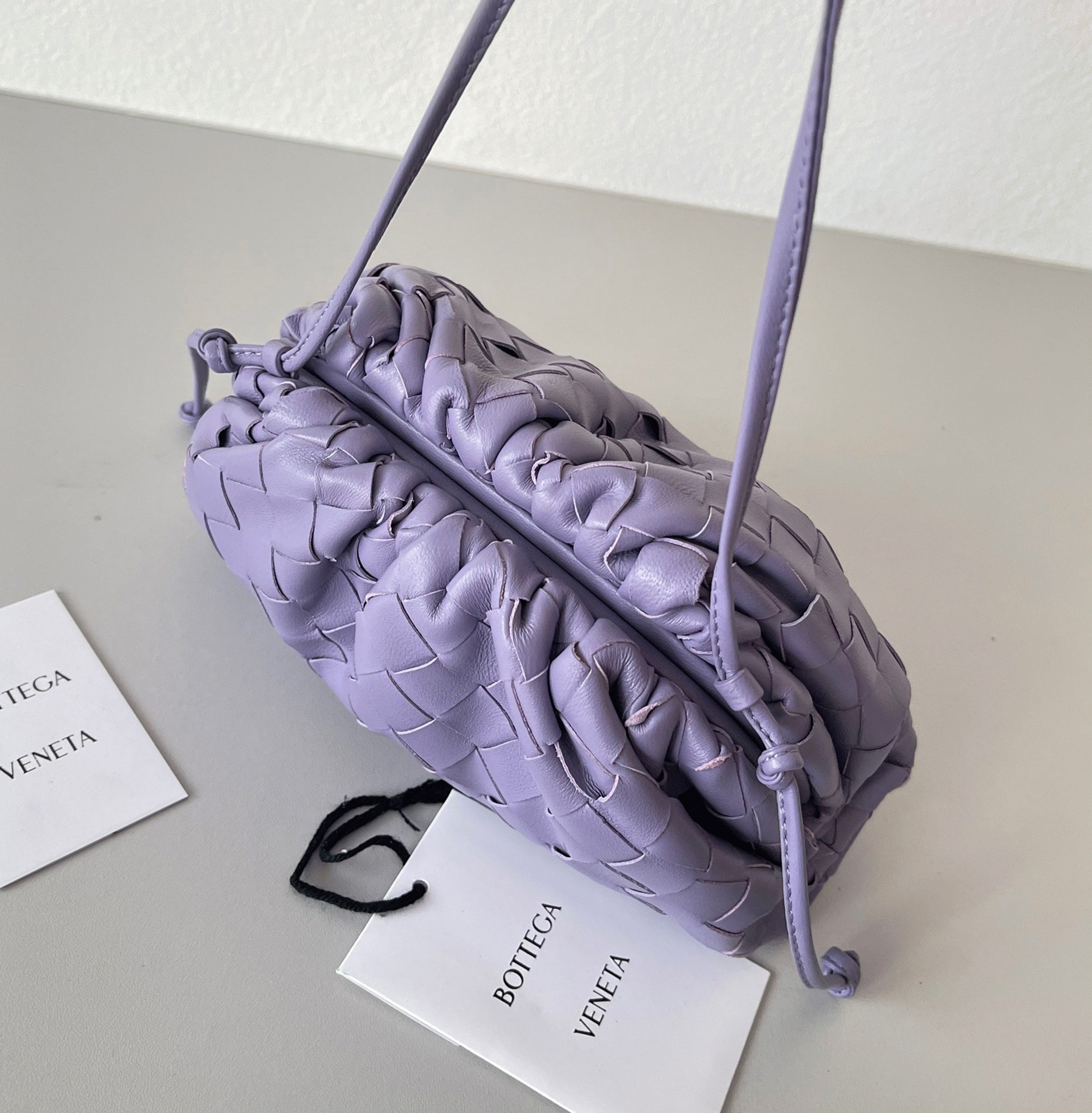 Knockoff Bottega Veneta Mini Pouch with Strap Wisteria