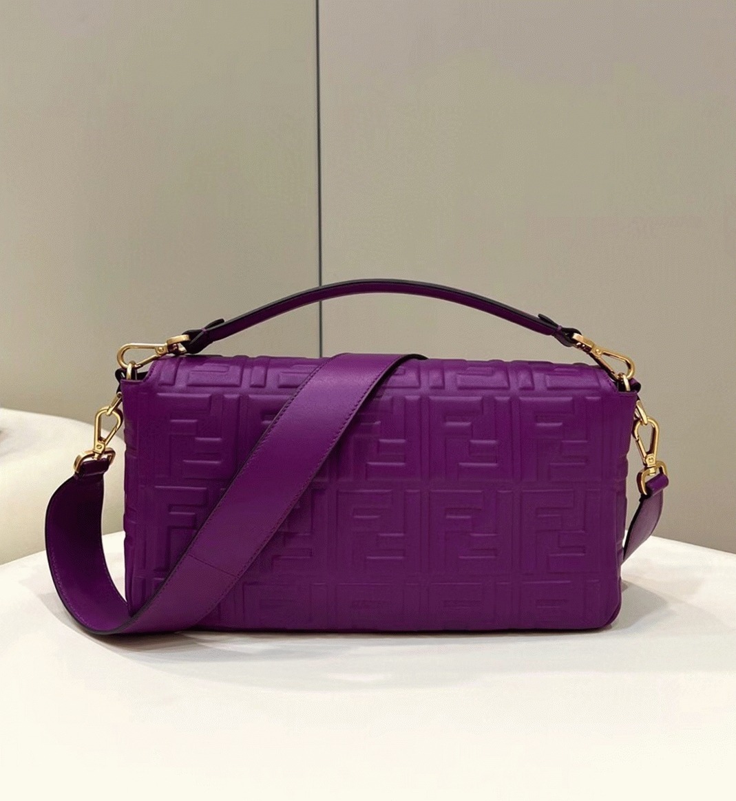 Top Quality Replica Fendi Large Baguette Bag In Purple FF