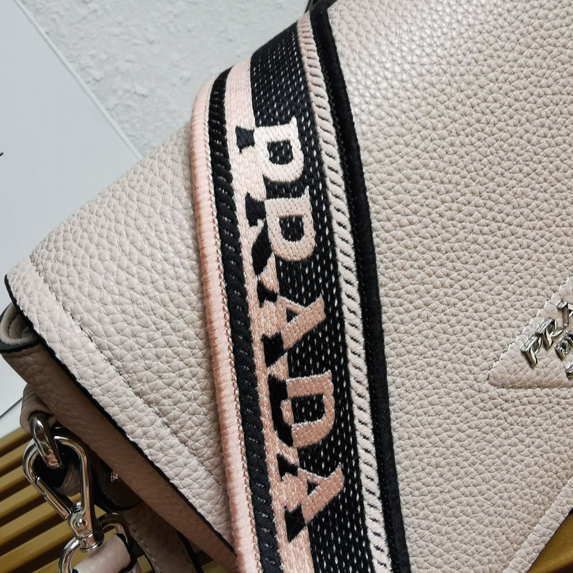Prada Flap Shoulder Bag Replica in Light Pink