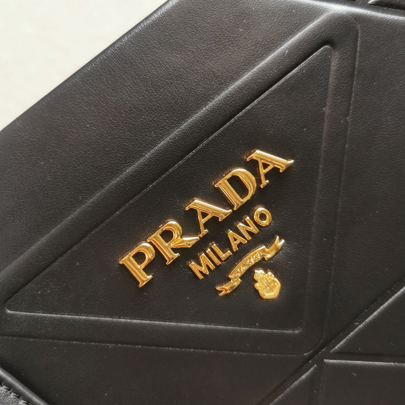 Prada Symbole Large Bag Replica with Topstitching in Black