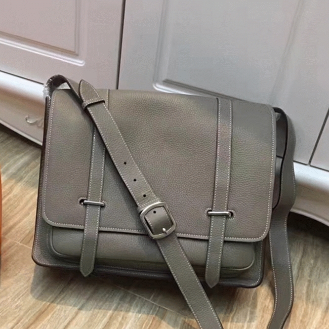 Grey Luxury Replica Hermes Steve Messenger Bag