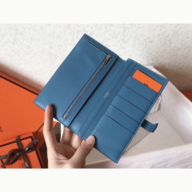 Orange Blue Jean Epsom Fake Hermes Bearn Wallet