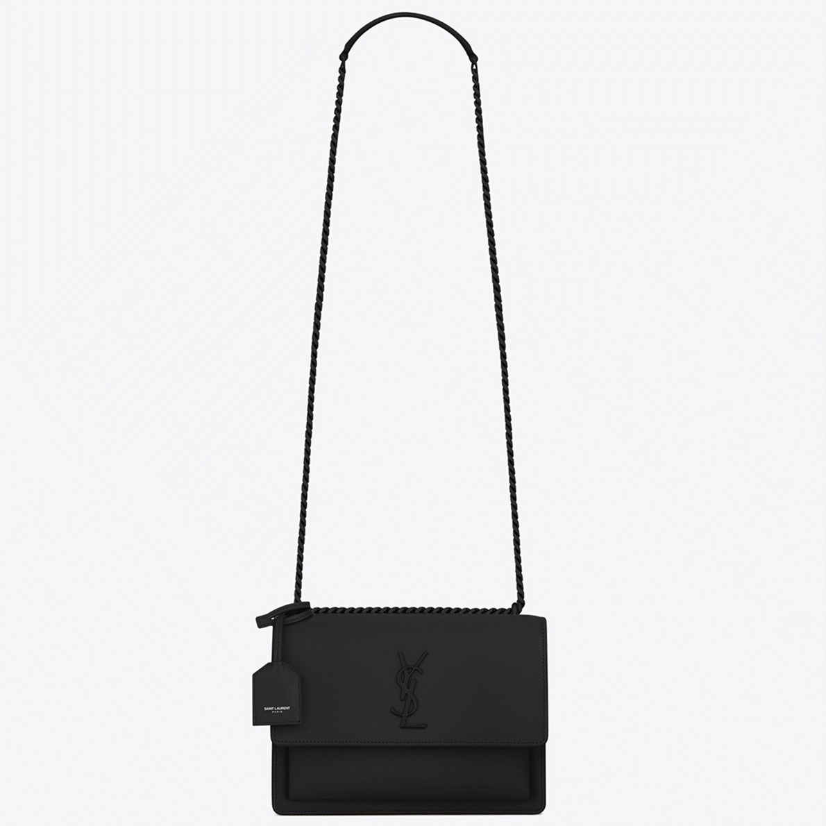 Knockoff Saint Laurent Sunset Medium Chain All Black Bag Calfskin