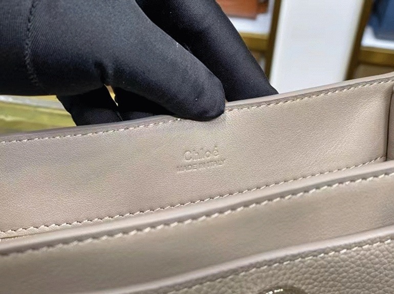 Top Quality Fake Chloe Mini Tess Day Bag In Grey Grained Leather