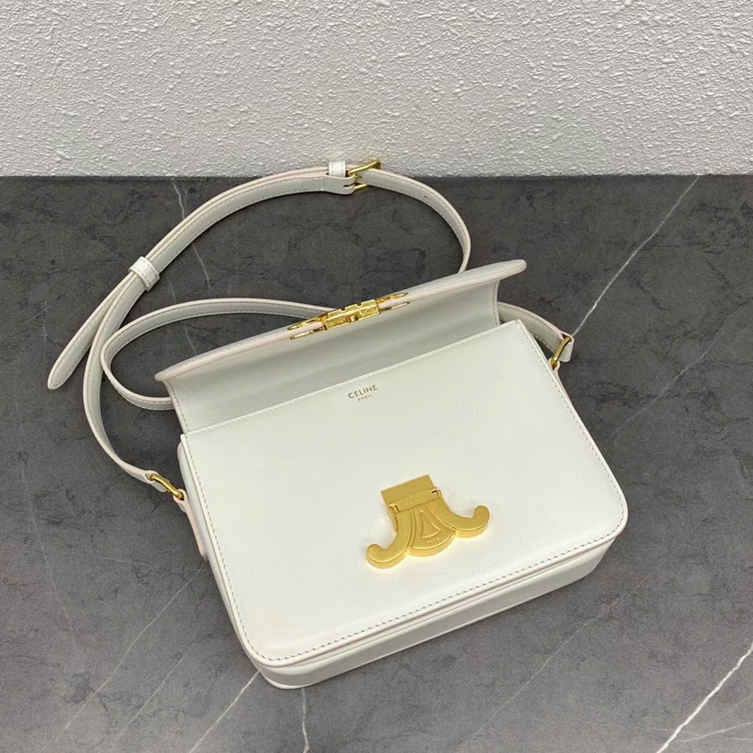 Top Quality Fake Celine Triomphe Teen Bag In White