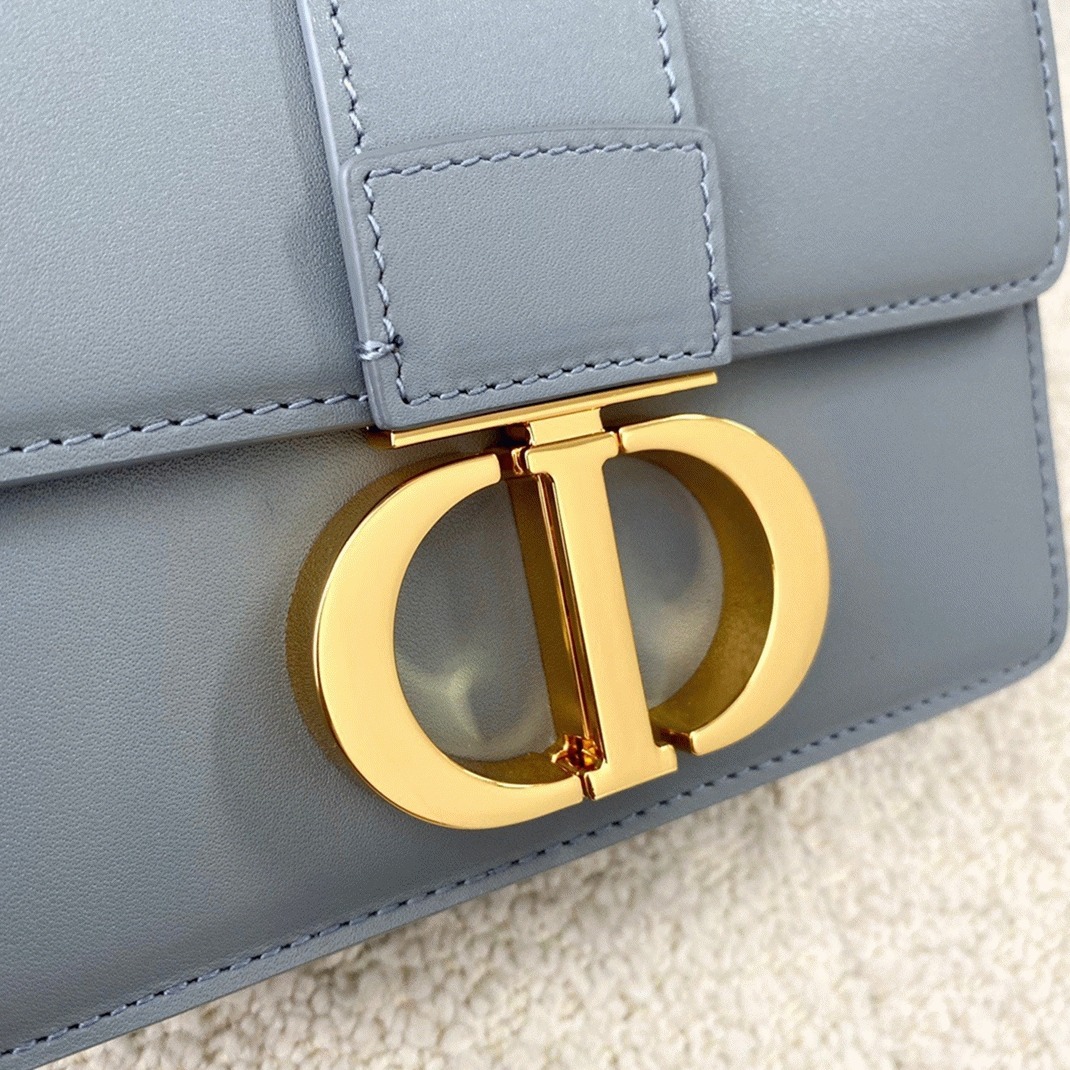 Dior 30 Montaigne Micro Bag Knockoff in Grey Box Calfskin