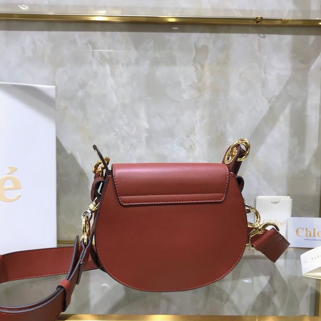 Top Quality Fake Chloe Small Tess Shoulder Bag In Caramel Calfskin