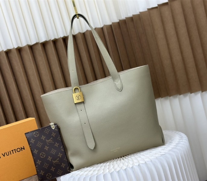 Louis Vuitton Low Key Cabas MM Bag In Limestone Gray