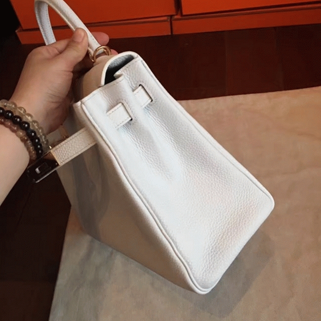White Clemence Replica Designer Kelly Retourne 32cm Hermes Handbag