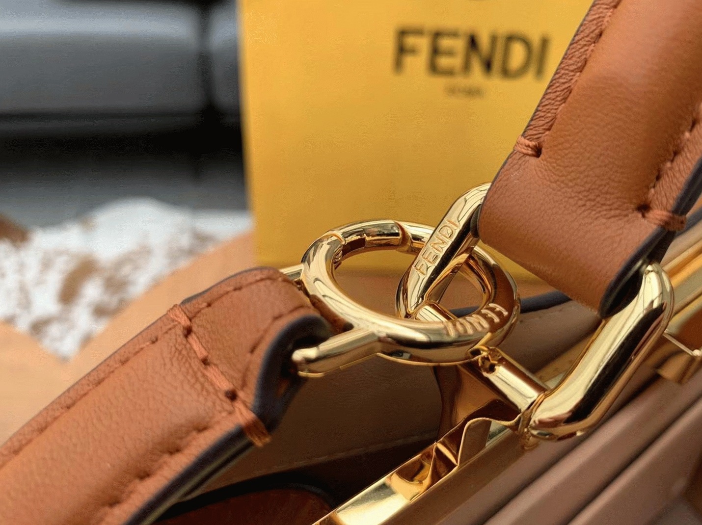 Top Quality Replica Fendi Peekaboo ISeeU Medium Bag In Brown Calfskin