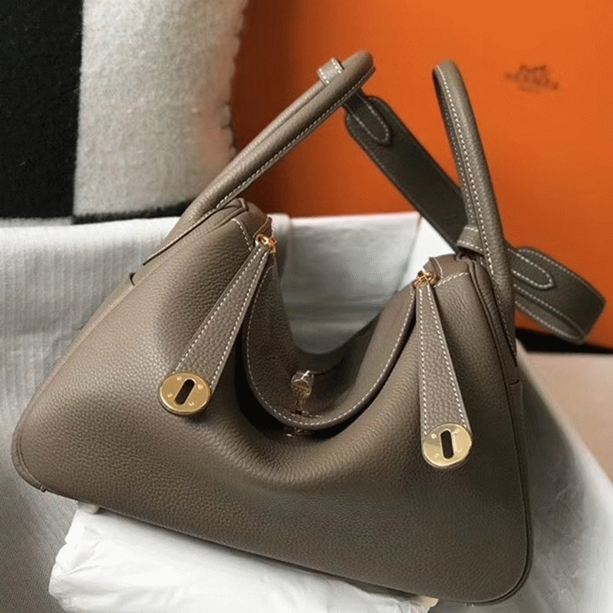 Replica Hermes Lindy 30cm bag in taupe color