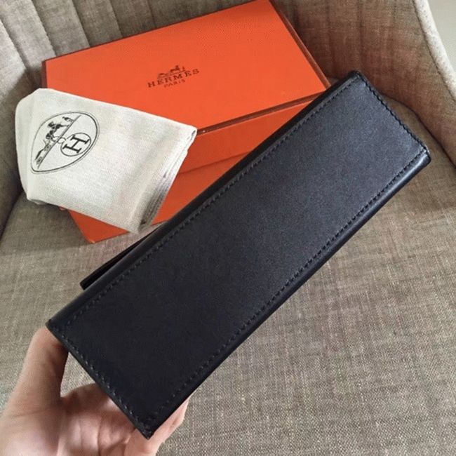 Black Swift Top Replica Luxury Hermes Kelly Pochette Minimalist Clutch