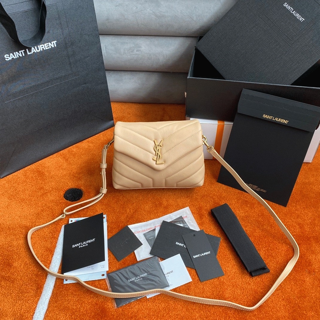 Fake Saint Laurent LouLou Toy Strap Bag Beige