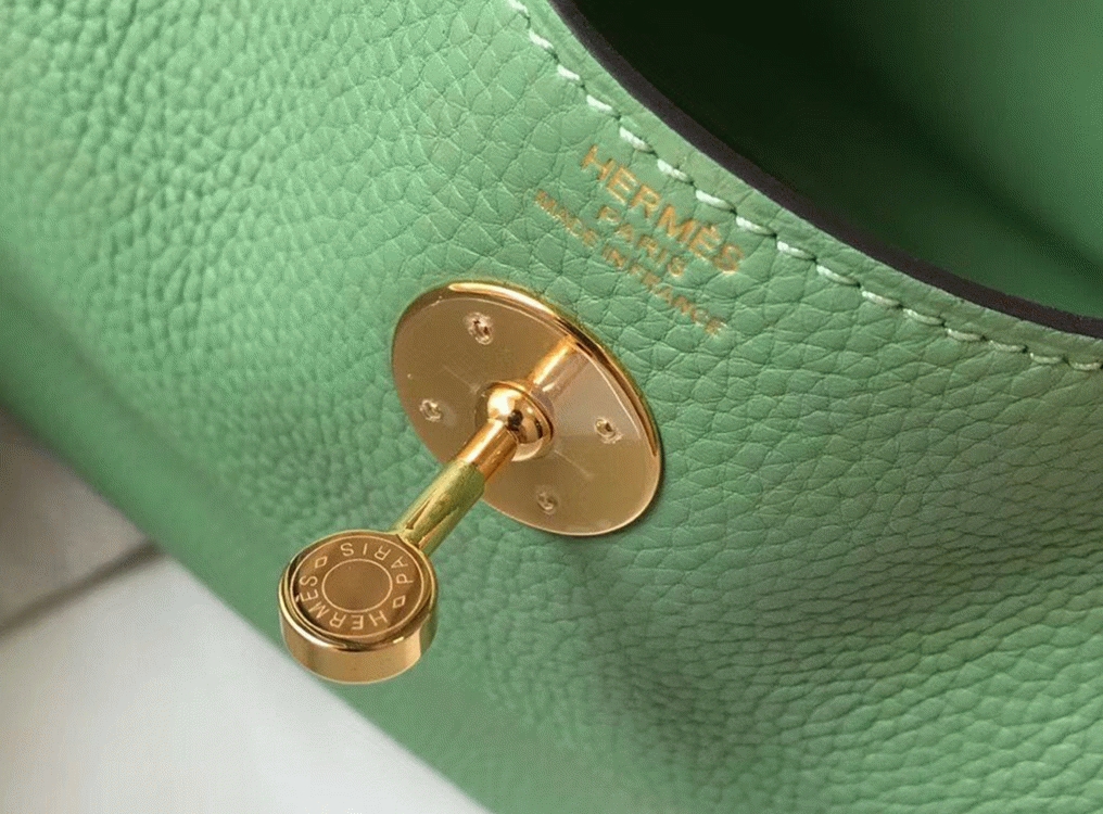 Fake Hermes Lindy bag 26cm in vert criquet