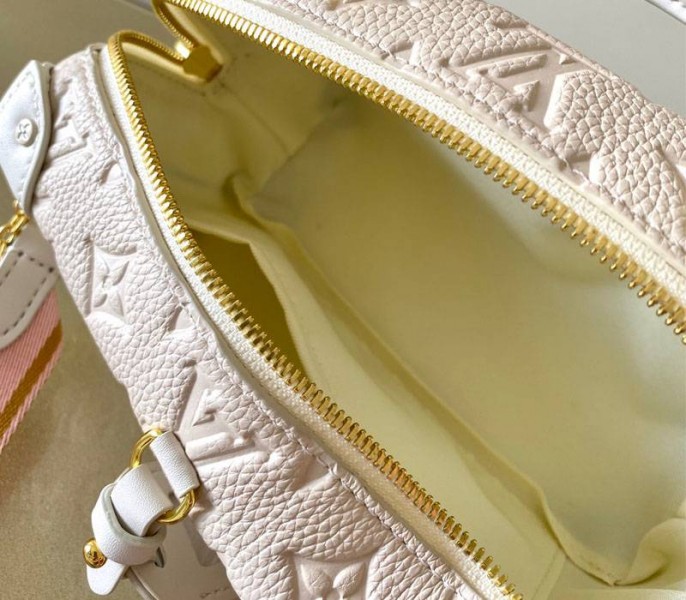 Louis Vuitton Monogram Empreinte Petite Malle Souple Handbag In Cream