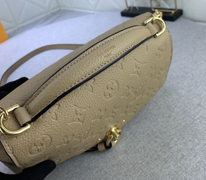 Louis Vuitton Monogram Empreinte Leather Blanche BB Handbag In Beige