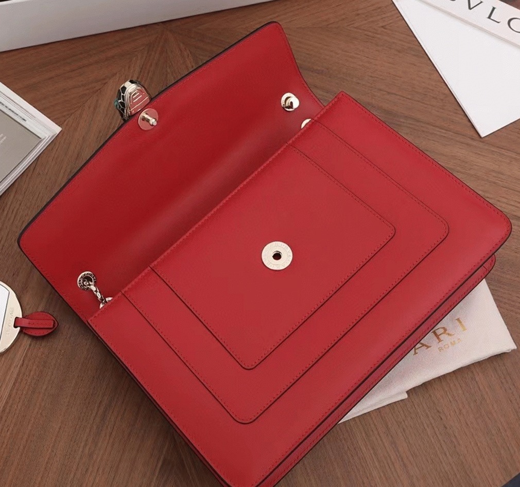 Replica Bvlgari Serpenti Forever Large Shoulder Bag Red Calfskin