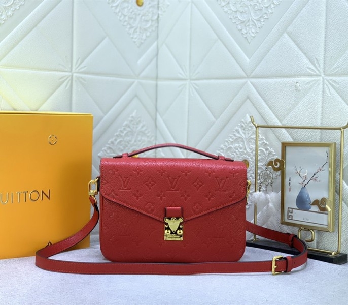 LV Monogram Empreinte Leather Metis In Red