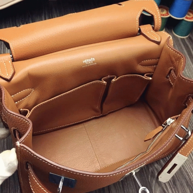 Brown replica Hermes Jypsiere 34cm handbag