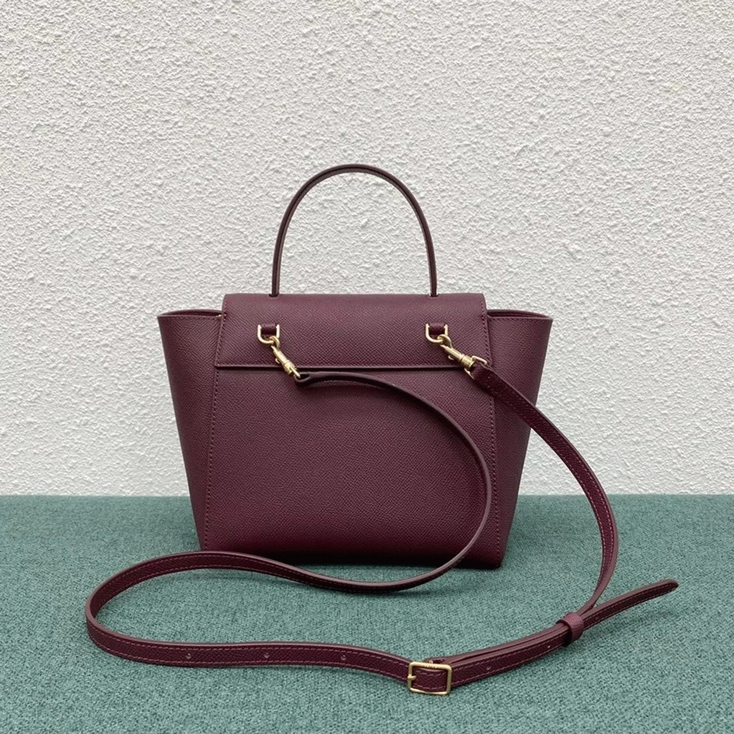 Celine Belt Nano Bag Fake in Bordeaux