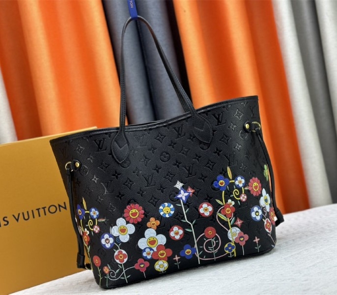 Louis Vuitton X TM Monogram Empreinte Neverfull MM In Black With Style 2