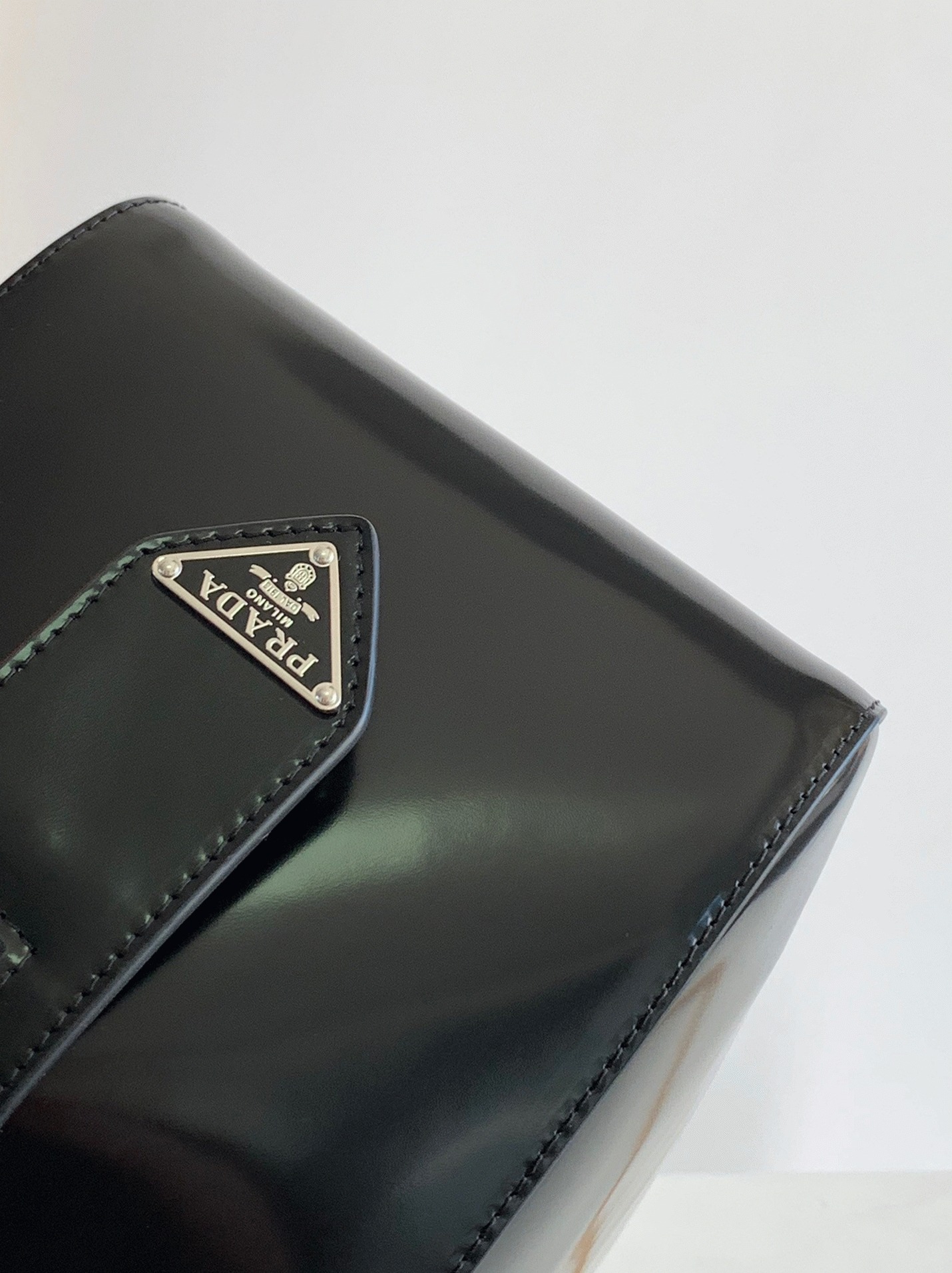 Prada Supernova Small Top Handle Bag Replica in Black Brushed