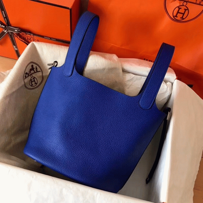Electric blue knockoff Hermes Picotin Lock 22cm handbag