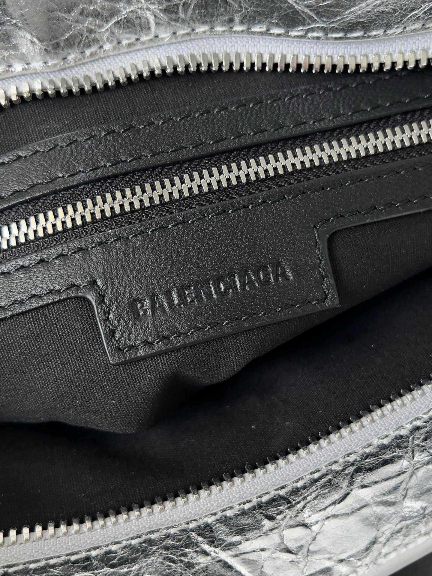 Knockoff Balenciaga Le City Small Bag Silver Metallic Lambskin