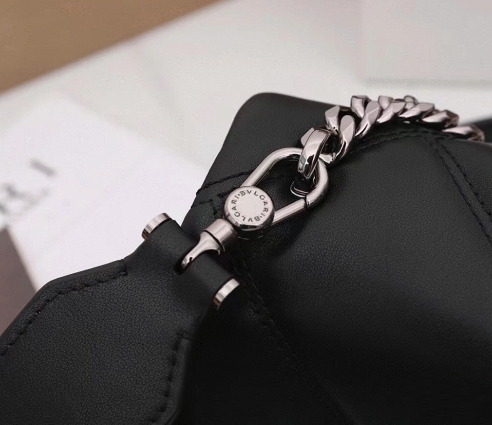 Fake Bvlgari Serpenti Cabochon Mini Bag Black Calfskin