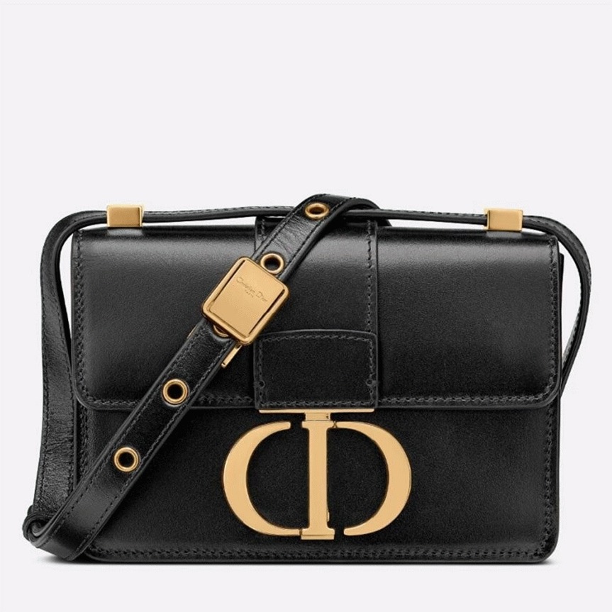 Dior 30 Montaigne Micro Bag Fake in Black Box Calfskin