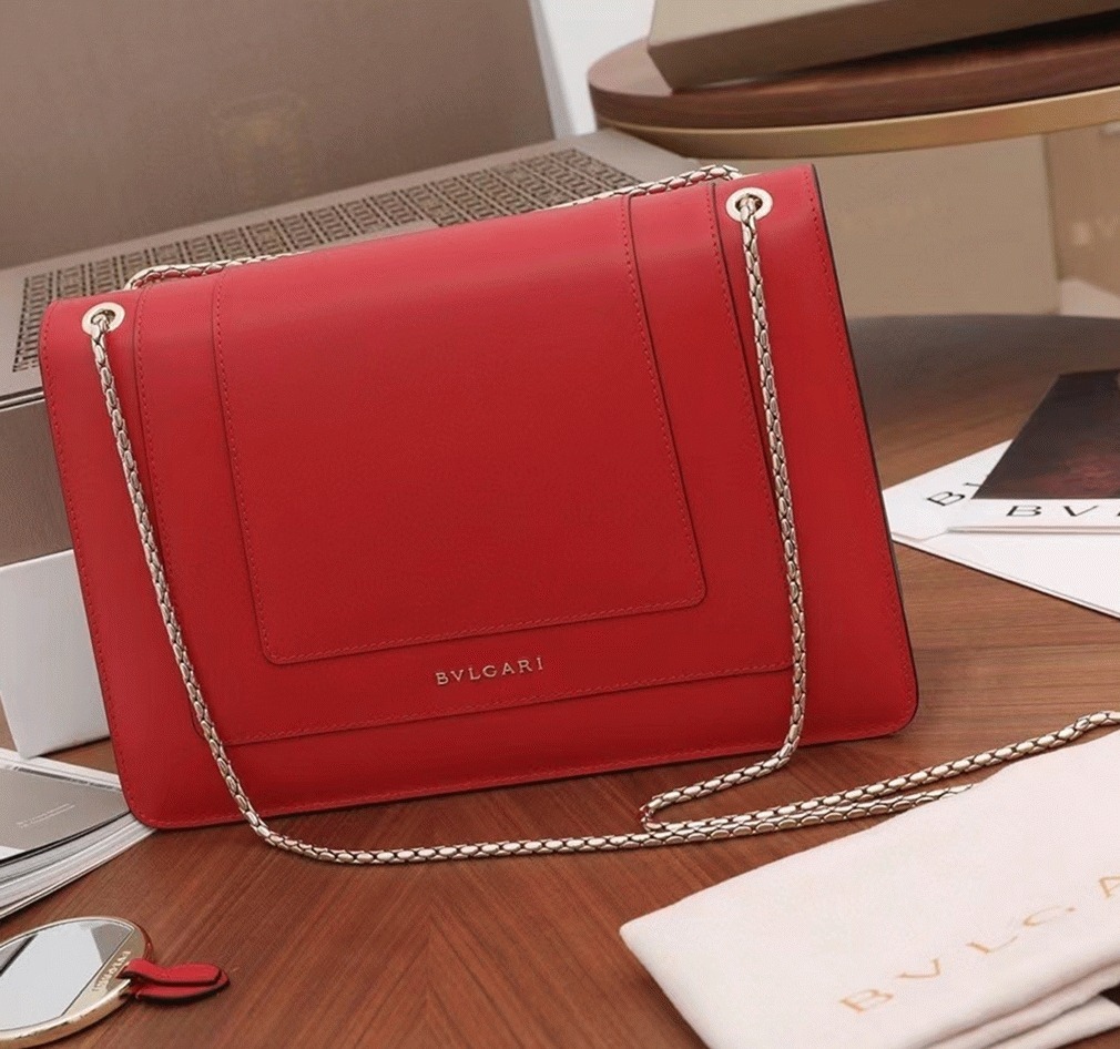 Replica Bvlgari Serpenti Forever Large Shoulder Bag Red Calfskin