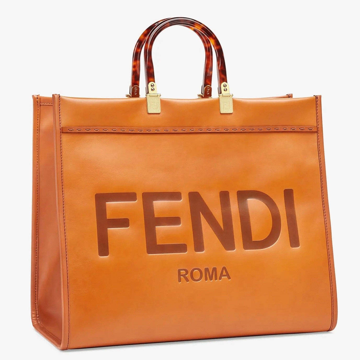 Top Quality Replica Fendi Sunshine Large Tote Bag In Brown Calfskin