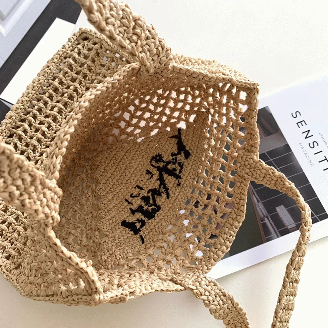 Prada Small Tote Bag Fake in Beige Woven Raffia